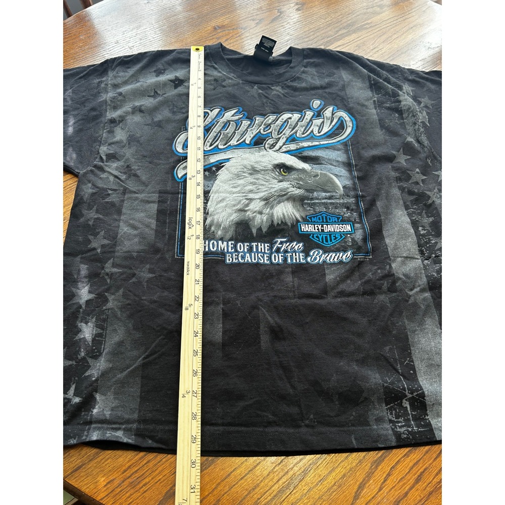 Harley-Davidson Sturgis Eagle T-Shirt Mens 2XL Black Graphic Tee South Dakota - Picture 3 of 6